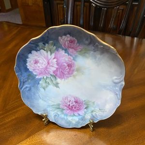 Covington Porcelain Plate Hand Painted Floral Design  8”